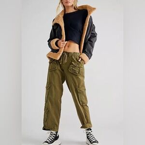 Free People Olive Cargo Pants